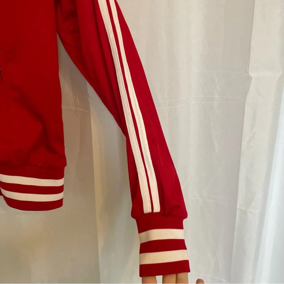 RUE 21 Women’s Red White Stripe 90’s Style Athletic Track Jacket Size Medium - Picture 7 of 13